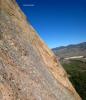 Rock scar from trundling P-Crack belay pedastel